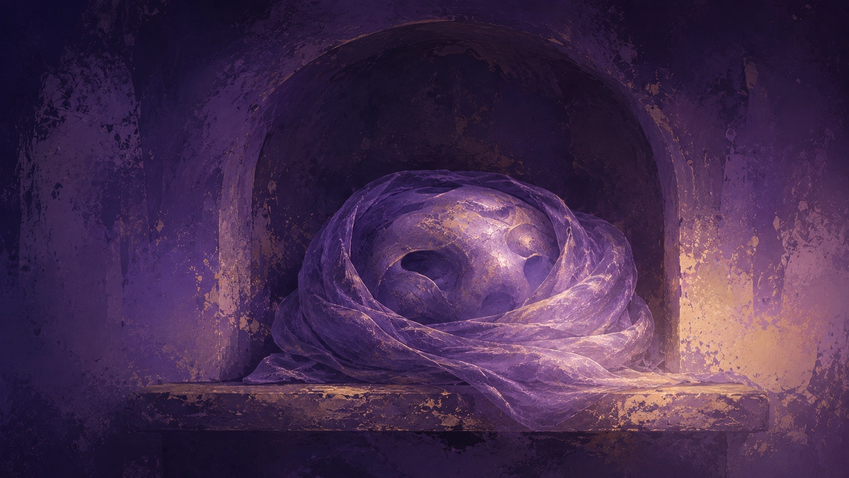 顔とも物ともつかない、あいまいな輪郭を持つ、丁寧に保存された何か